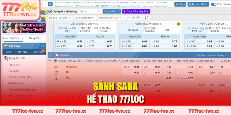 Sảnh SABA Thể Thao 777LOC